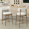 Vynxaria Mid Century Modern Counter Stools,Set of 2,Natural and Beige - 3 of 4