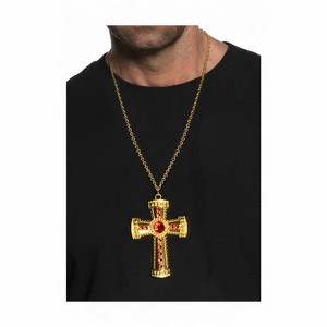 Underwraps Costumes Gold Cross with Red Jewels Necklace - 1 of 1