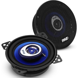 Pyle Blue Label 4" Two-Way Car Speakers – PL42BL, 180W Max, Blue Poly Cone, Neodymium Tweeter, Pair - 1 of 4