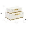 HomeRoots Set of Two White And Gold Nesting Decorative Storage Boxes With Lids - 3 of 4
