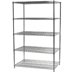 Shelving.com Chrome Wire Shelving with 5 Tier Shelves - - 1 of 2