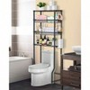 Bathroom Organizer Over Toilet Storage 4 Tier Metal Shelf Rack Black Space Saver with Adjustable Shelves and Baskets - 2 of 4