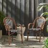 Christopher Knight Home 2pk Brianna Outdoor French Cafe Chairs - Black/White: Aluminum Frame, Woven Rattan, Weather-Resistant - image 3 of 4