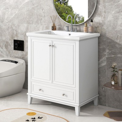 NicBex Modern Bathroom Vanity,Bathroom Sink Vanity with Doors and Drawer,Bathroom Sink Cabinet for Bathroom,Green/White/Black/Blue