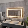 LED Front Light and Backlit Mirror for Bathroom,Anti-Fog, 3 mode Illumination,Vertical & Horizontal Mount - 3 of 4
