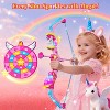 Unicorn Archery Toy Set with Magic Light-Up Bow and 8 Pink Suction Arrows for Girls Ages 3-12 - 3 of 4