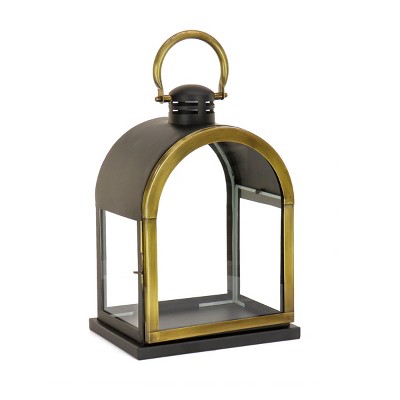 HGTV Home Collection Dome Lantern, Christmas Themed Home Decor, Small, Black and Gold, 18 in