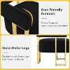 Mid-Century Modern Armchair, Upholstered Tufted Barrel Reading Chair for Bed Room, Office,  Black - 4 of 4