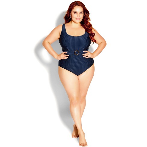 Women s Plus Size Java 1 Piece Navy City Chic Target