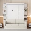 Queen Size Murphy Bed with Sofa and Shelves - 2 of 4