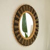 23" Round Bamboo Wall Mirror with Handwoven Hemp Rope, Decorative Boho Mirror for Living Room, Entryway or Bedroom Wall Décor - Cuddlewood - 3 of 4