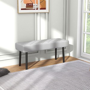 Vynxaria 39.4" Faux Leather Ottoman Bench ¨C Stylish & Versatile Seating Solution - 1 of 4