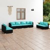 vidaXL Garden Lounge Set Black PE rattan, powder-coated steel, plastic - 2 of 4
