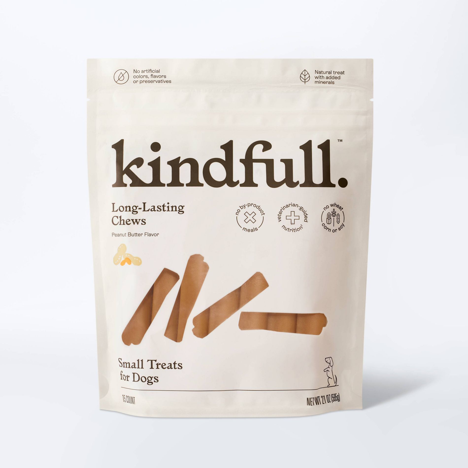 Long Lasting Peanut Butter Flavor Dog Treats - Small/Medium - 21oz - Kindfull™