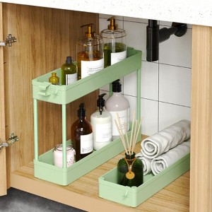 Hachikiko 3 Tier Slim Rolling Storage Cart - Removable Shelves Bathroom Organizer with Lockable Casters, Multi-Purpose Utility Cart - 1 of 4