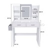 Vanity Desk Modern with LED Mirror and Storage Drawers for Bedroom 27.56in-3irtyhousy - 4 of 4