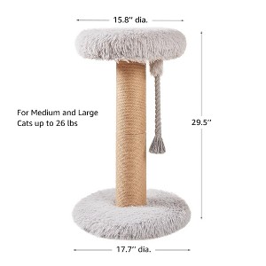unipaws Wood Cat Tree – Partial / Full Sisal Scratching Post & Plush Perch - 1 of 4