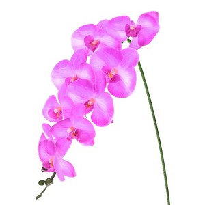 Unique Bargains Artificial Orchid Flowers Nine-headed Large Faux Phalaenopsis Silk Bouquets Real Touch 37 Inch - 1 of 4