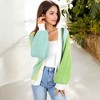 Anna-Kaci Women's Long Sleeve Open Front Color Block Knit Cardigan with Ribbed Cuffs and Hem - image 4 of 4