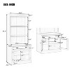 83.4-inch tall bookcase with LED lighting, 2 glass doors, 1 drawer, and open shelves. White. - 3 of 4