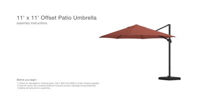 Threshold 75lb 11 ft cantilever round offset cheap patio umbrella with base azure set target $379