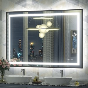 Apmir Super Bright Front & Back LED Lighted Anti-Fog Aluminum Alloy Framed Tempered Glass Bathroom/Vanity Mirror with ETL & 3-Year Warranty - 1 of 4