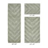 Hugo 3-Piece Bath Rug Set 100% Premium Cotton Tufted Chevron Pattern Bathmats for Bathroom, Super Soft Absorbent Machine Washable - 2 of 4