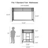 GDFStudio Dominic Metal Twin Bunk Bed with Ladder and Guardrails - 3 of 4
