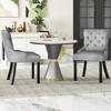 Tangkula Upholstered Dining Chairs Set of 4 w/ Rubber Wood Legs Padded Seat Nailhead Trim - 3 of 4