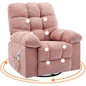 360° Swivel Rocking Recliner Chair,Massage Rocker Recliner Chair w/ Heat,  Oversized w/ Side Pocket - Living Room, Bedroom, Nursery - 1 of 4