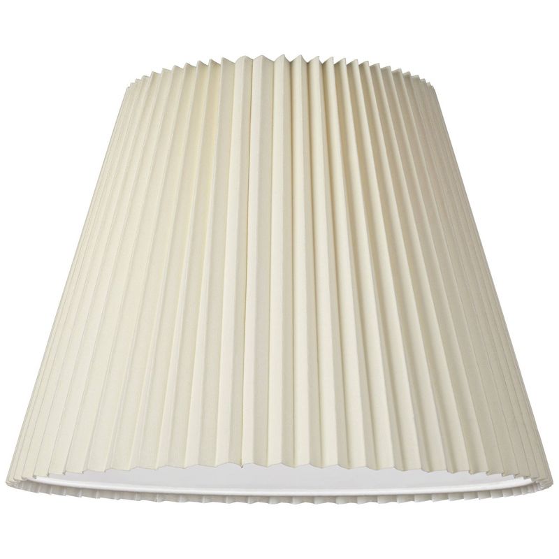 Springcrest Ivory Pleated Large Lamp Shade 11" Top x 19" Bottom x 14.25" High x 14.5" Slant (Spider) Replacement with Harp and Finial, 6 of 9