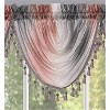 Kate Aurora 1 Piece Crushed Faux Satin Silver & Blush Rose Pink Ombre Window Waterfall Tasseled Valance - 3 of 4