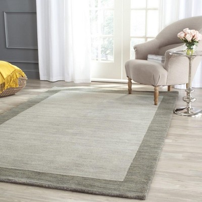 Handmade Light Grey and Dark Grey Wool Rug, 6' x 9'