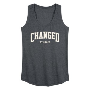 Women's - Instant Message - Changed By Grace Collegiate Graphic Racerback Tank - 1 of 4