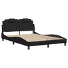 vidaXL Black Faux Leather Bed Frame with LED Lights, Full Size - 53.9"x74.8" - Modern Bedroom Furniture - 2 of 4