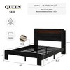 Kumasinova Queen/King/Full LED Platform Bed with Storage Headboard & Charging Station,Wood Platform Bed Frame with Under Bed Storage,Noise Free - 3 of 4