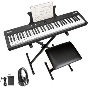 61 Key Keyboard Piano, Protable Electric Semi-Weighted Piano Keyboard for Beginner/Professional, With Power Supply, Built In Speakers, Pedal - 1 of 4
