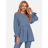 EXLURA Womens Long Sleeve Blouses Swiss Dot Babydoll Loose Fit Maternity Top 2025 Spring Fall Tunic Shirts Dressy Casual Tops White - 2 of 4