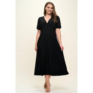WEST K Women's Anita Short Sleeve V-Neck Midi Dress - 1 of 4