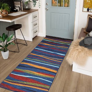 Modern Abstract Area Rug Colorful Throw Carpet Contemporary Area Rugs - 1 of 4
