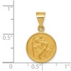 Black Bow Jewelry 18k Yellow Gold Small St. Christopher Medal Pendant, 13mm (1/2 Inch) - 4 of 4