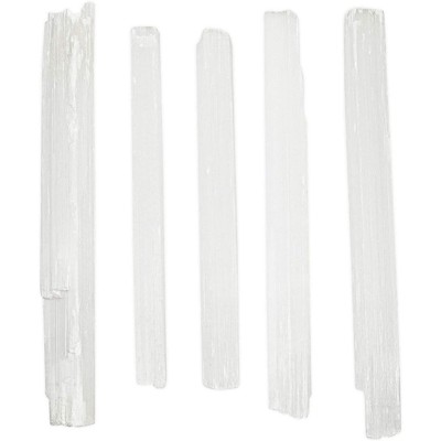 WellBrite 6 Pieces Selenite Wands, Healing Crystal Sticks, Home Décor (10-12 in)