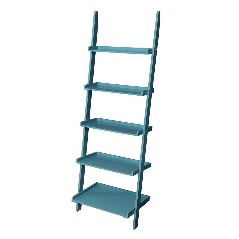 Photos - Garden & Outdoor Decoration Breighton Home 72.25" French Country Bookshelf Ladder Blue: 5-Tier Storage, Wood Veneer, Stainless Steel Hardware