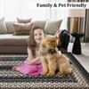 Washable Rug, Machine Washable Rugs for Bedroom, Braided Print Floor Cover, Rustic Low Pile Accent Carpet for Living Room Office, Black - 4 of 4