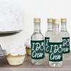 Big Dot of Happiness Emerald Elegantly Simple - Mini Wine and Champagne Bottle Label Stickers - Wedding or Bridal Shower Guest Party Favor Gift 16 Ct - 3 of 4