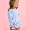 RuffleButts Girls UPF50+ Seersucker Long Sleeve One Piece Bow Peplum Rash Guard Swimsuit - Periwinkle Blue Seersucker, 8 - 4 of 4