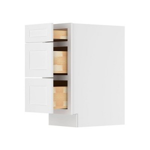 HOMLUX Easy-DIY 24 in D x 34.5 in H in Shaker White Ready to Assemble Drawer Base Kitchen Cabinet With 3-Drawers - 1 of 4