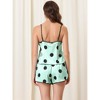 cheibear Women's Silky Satin Sleepwear Nightwear Cami Tops with Shorts Loungewear Pajamas Set - 3 of 4
