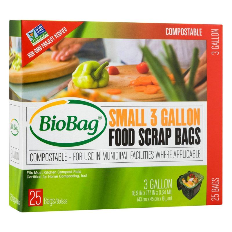 BioBag Compostable Food Trash Bags - Small - 25ct/3 Gallon, 1 of 5