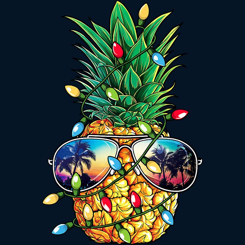 Men's Design By Humans Pineapple Christmas Tree Lights Xmas Men Gifts Sunglasses T-Shir By NekoShop Tank Top, 2 of 4
